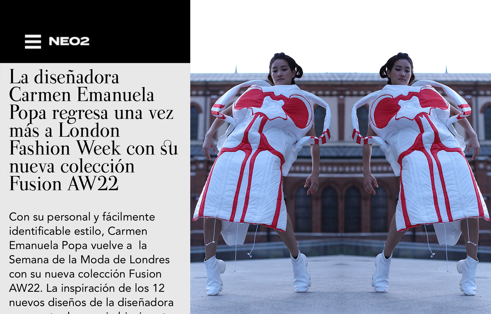 Carmen Emanuela Popa  lleva las formas al siguiente nivel con su nueva colección Fusion AW22  